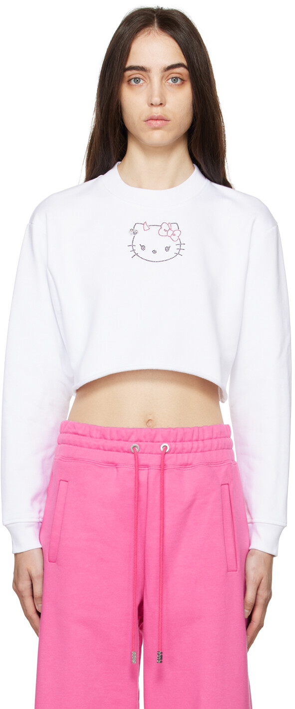 

Белый укороченный свитшот Hello Kitty Edition GCDS