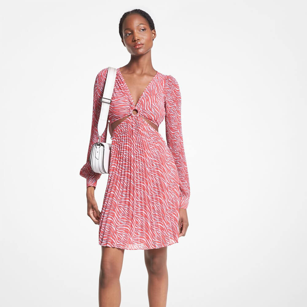

Платье Michael Michael Kors Zebra Print Georgette Cutout, geranium