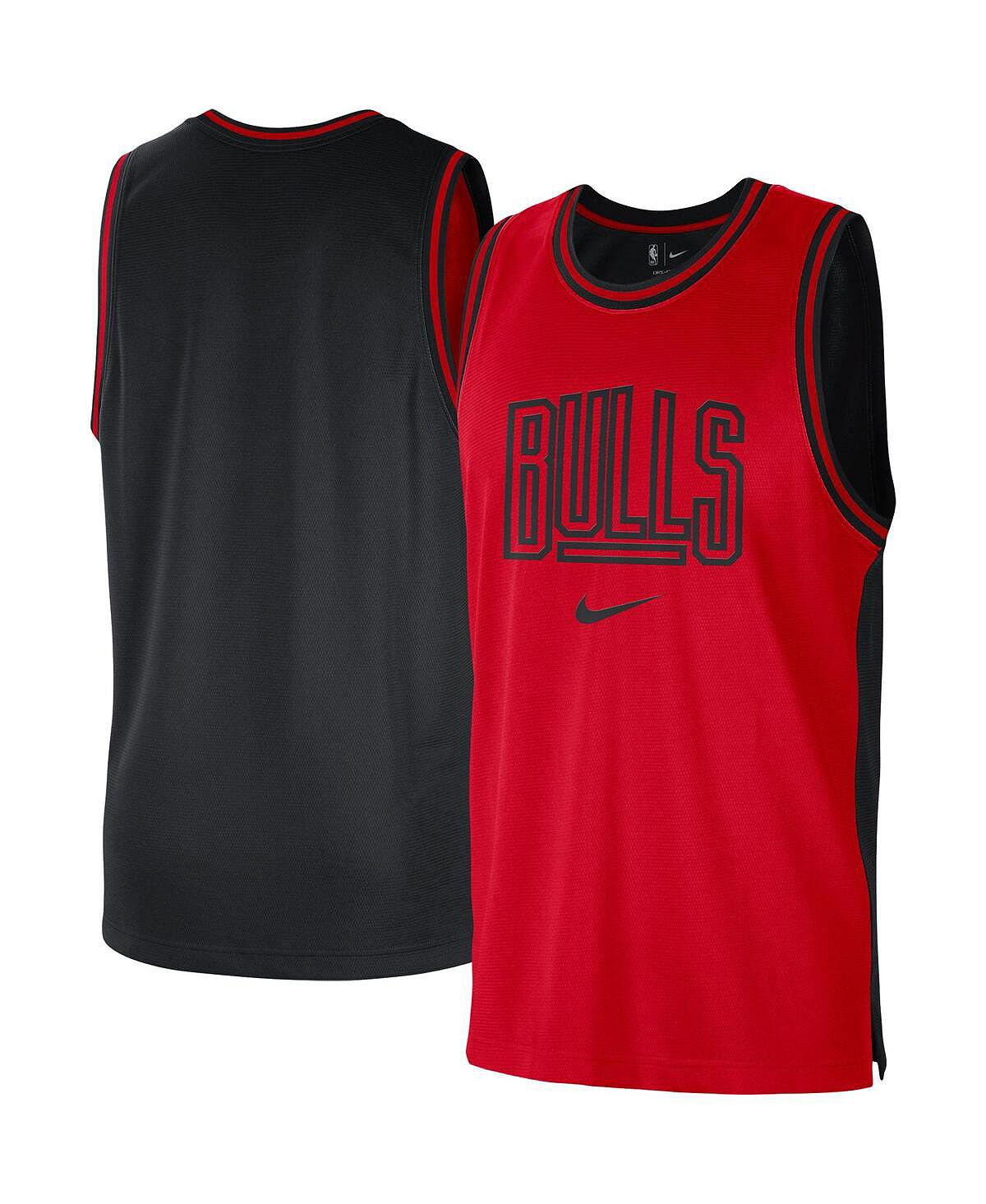 Мужская красно-черная сетчатая майка Chicago Bulls Courtside Versus Force Split DNA Performance Nike chicago bulls logo basic