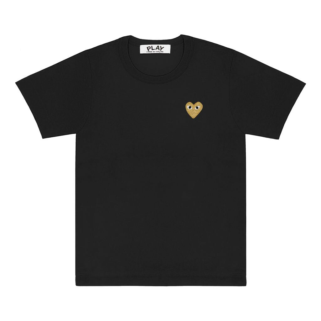 

Черная футболка с мини-сердечком Comme Des Garcon, черный