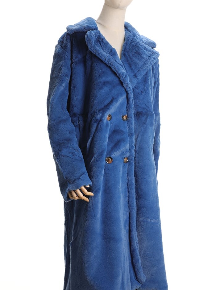 

Двубортное пальто с карманами, цвет Klein Blue