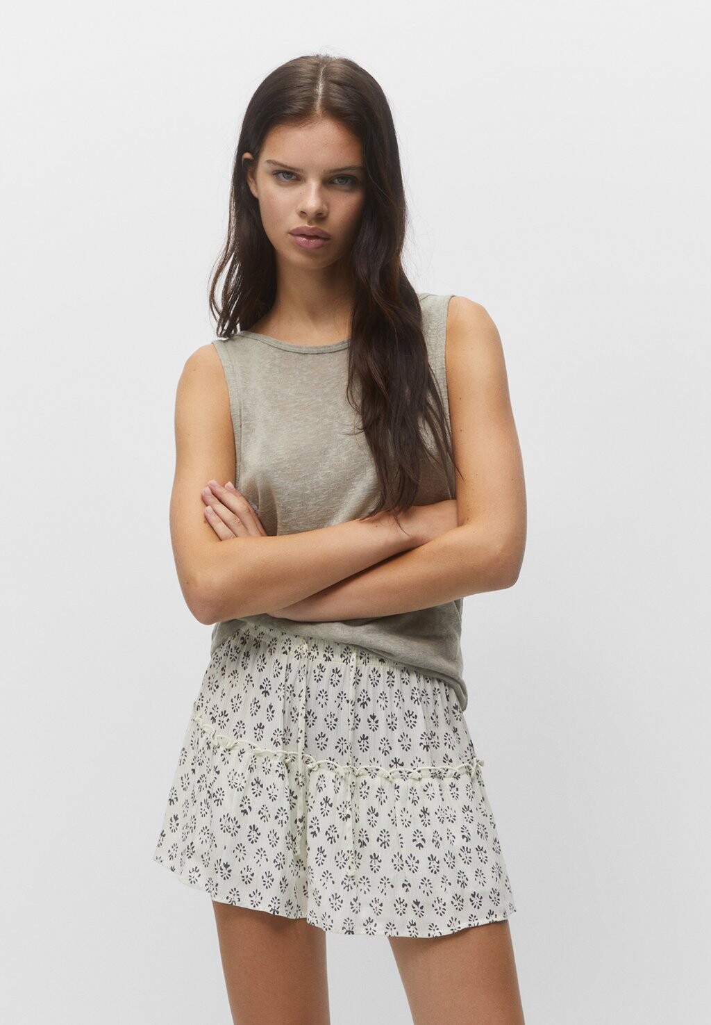 

Юбка А-силуэта PULL&BEAR, белый