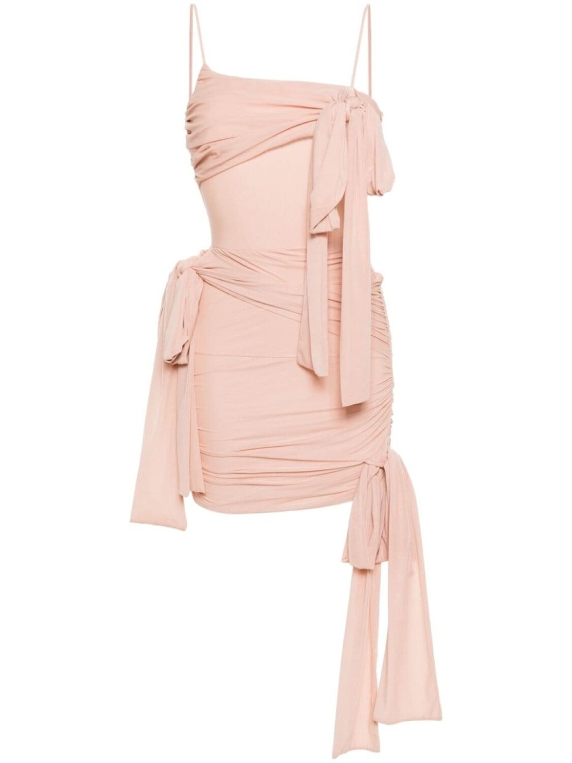 

Присборенное платье мини с бантами Blumarine, розовый