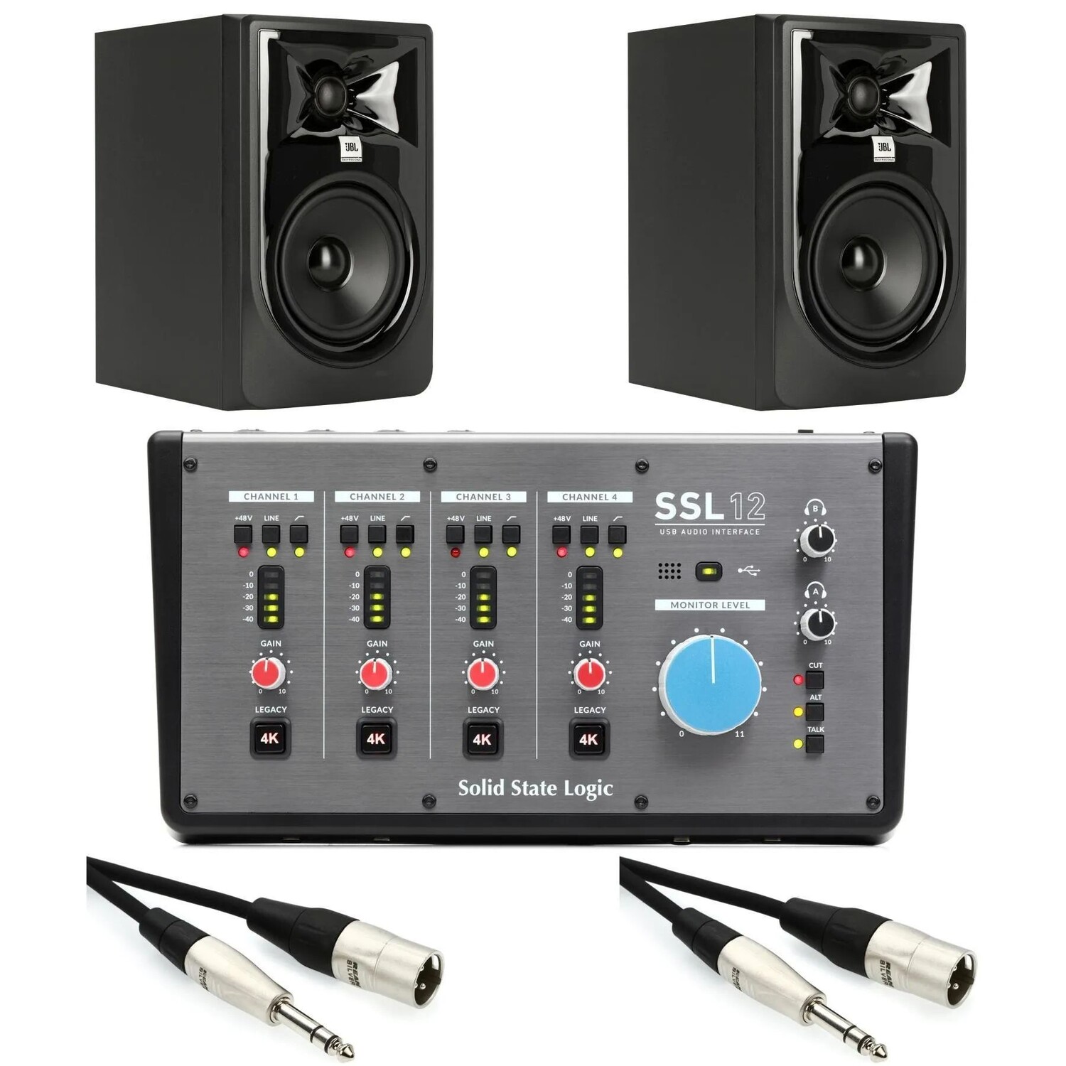 

Комплект твердотельного логического USB-аудиоинтерфейса SSL 12 и монитора JBL 305P MkII