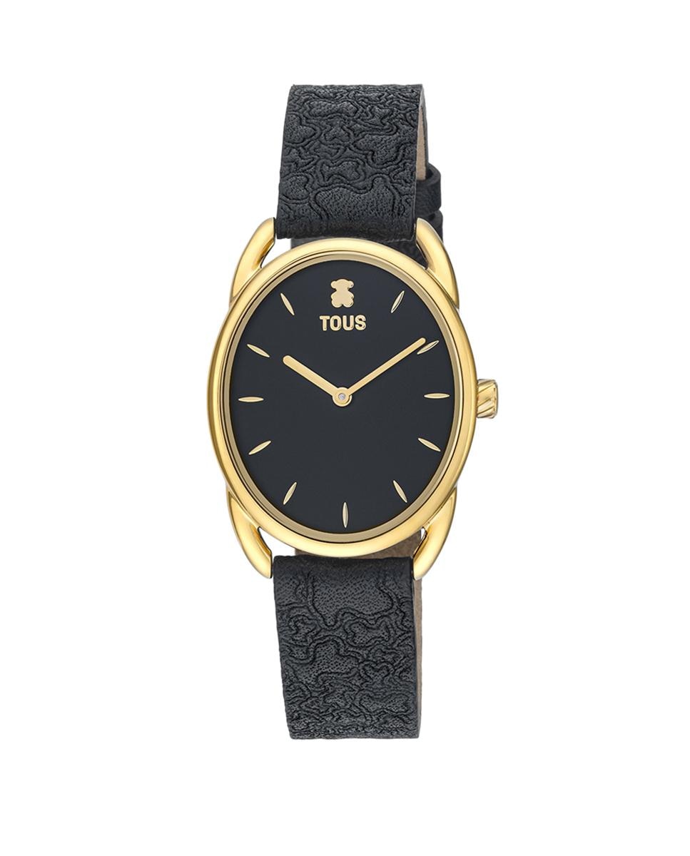 Аналоговые женские часы Dai с черным кожаным ремешком Kaos Tous, черный цена и фото