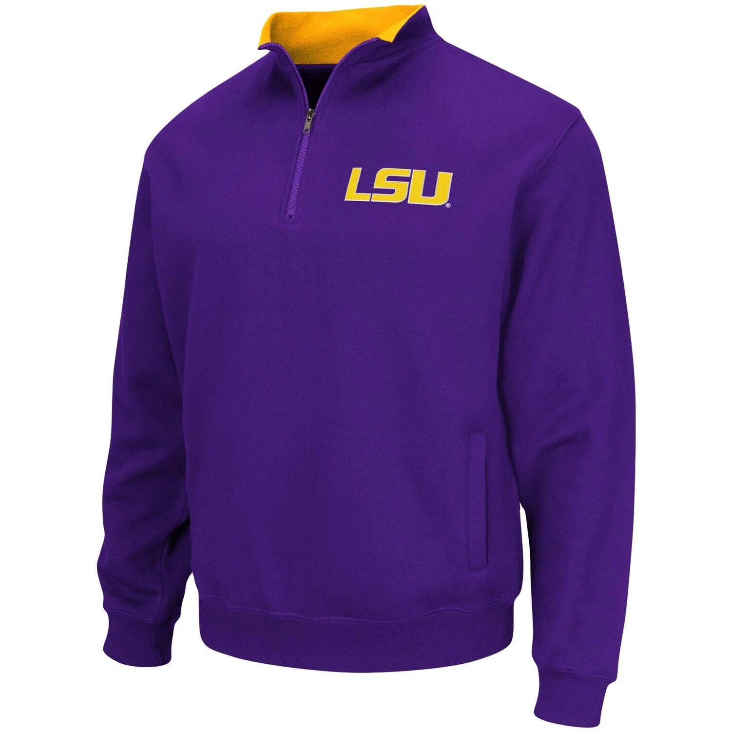 

Мужской фиолетовый пуловер с молнией до четверти и логотипом LSU Tigers Tortugas Colosseum