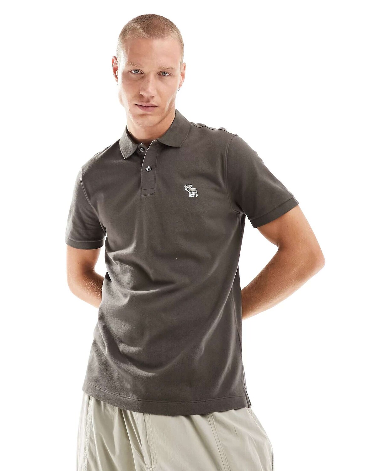 

Оливково-зеленое поло с логотипом Abercrombie & Fitch, Зеленый
