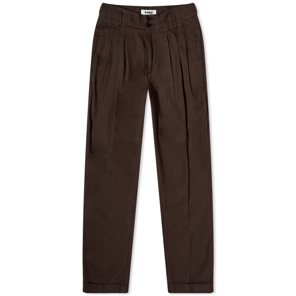 

Брюки YMC Keaton Linen, коричневый
