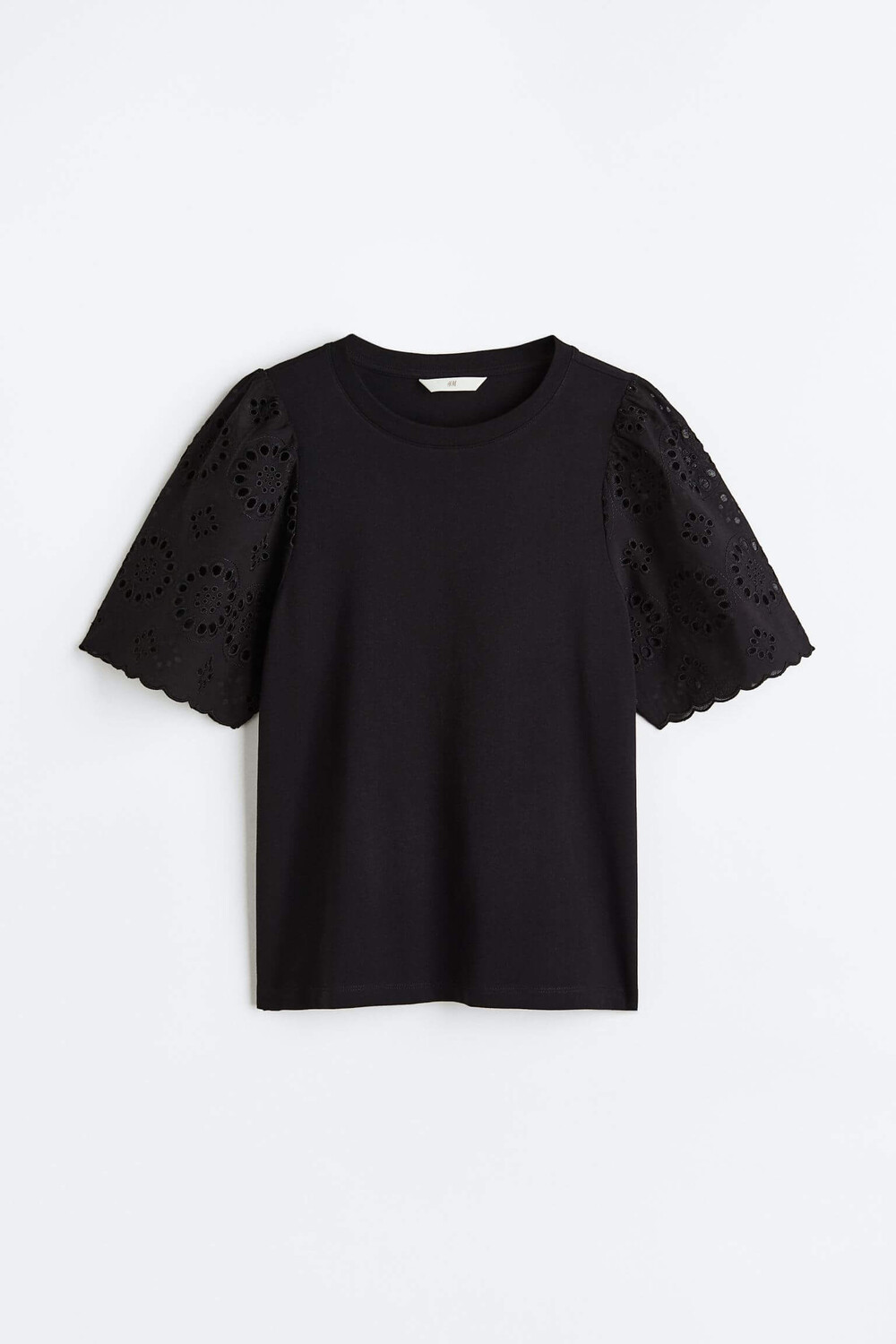 

Футболка H&M Eyelet Embroidery, черный