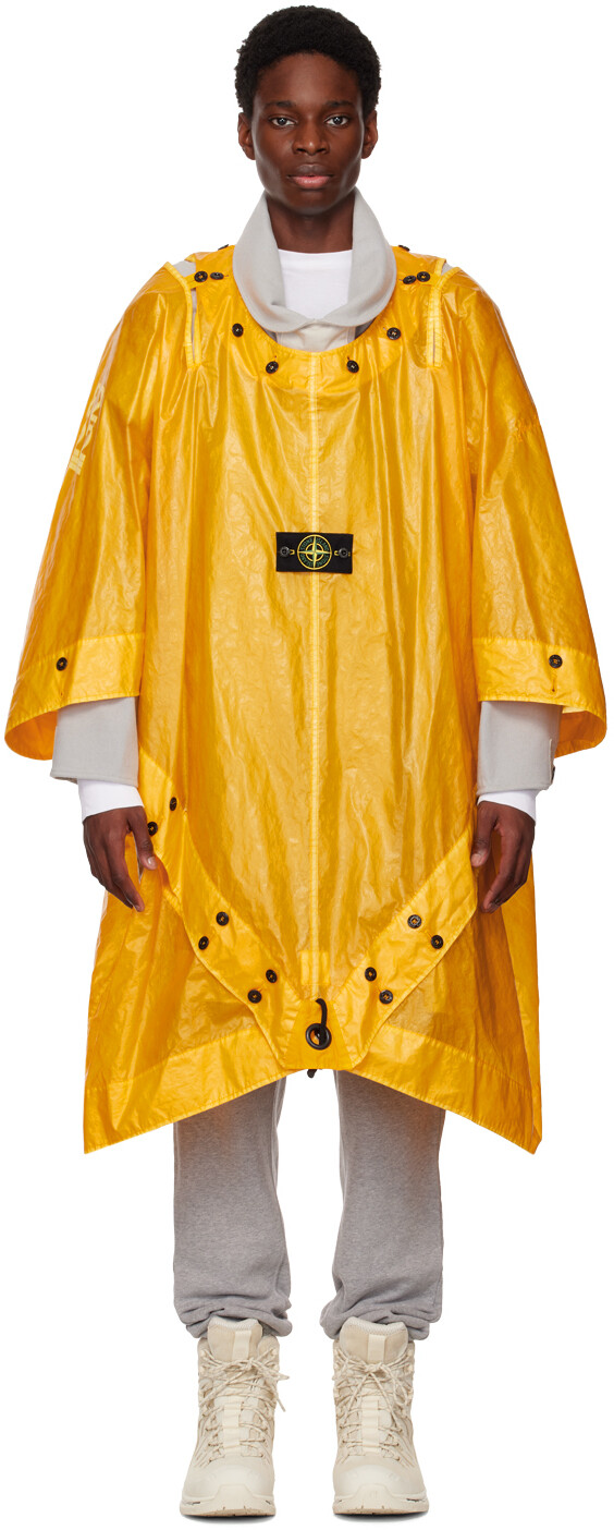 

Желто-серое многослойное пальто Stone Island, Серый