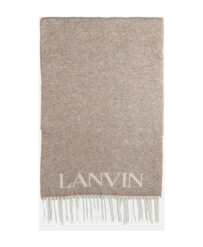 

Кашемировый шарф с логотипом Lanvin, бежевый