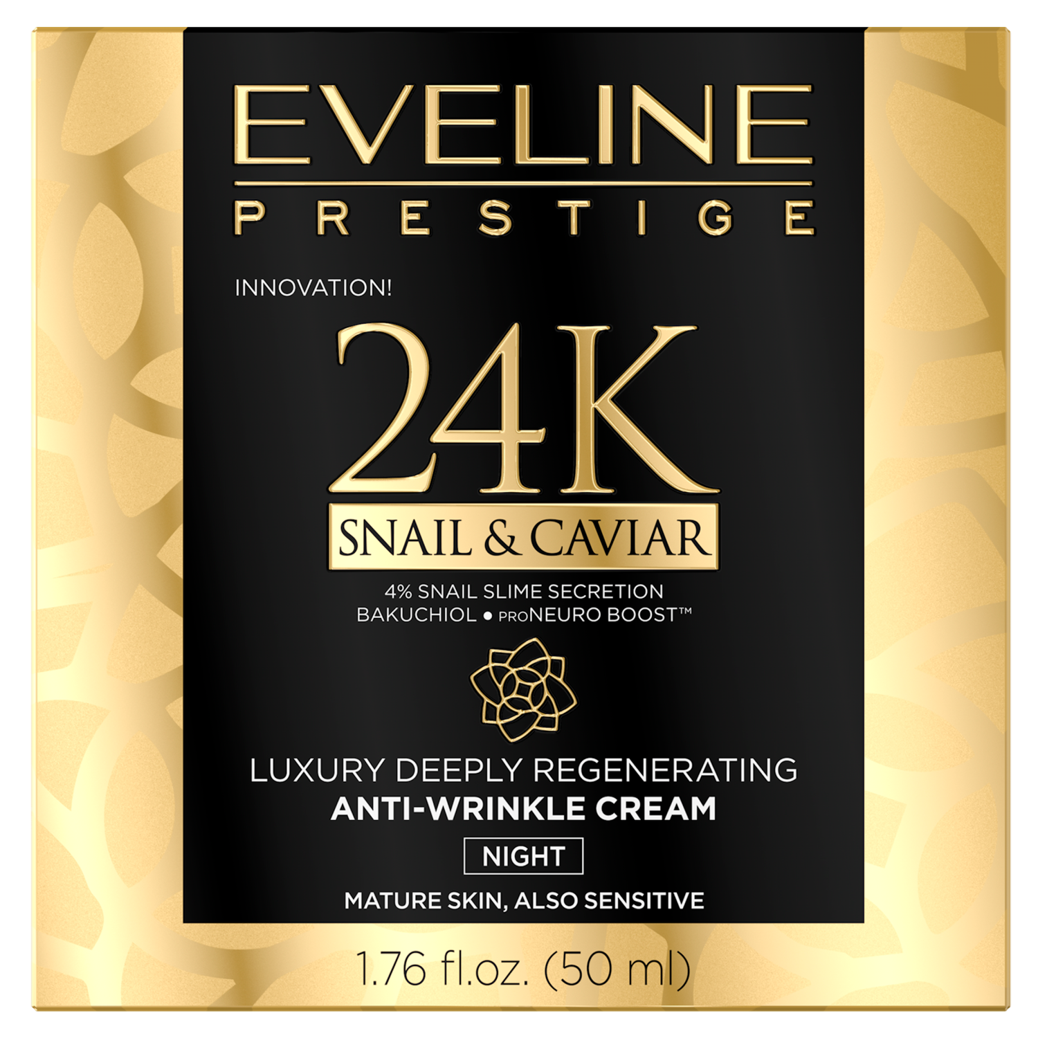 eveline cosmetics prestige 24k snail Eveline Cosmetics Prestige 24K ночной крем для лица против морщин, 50 мл