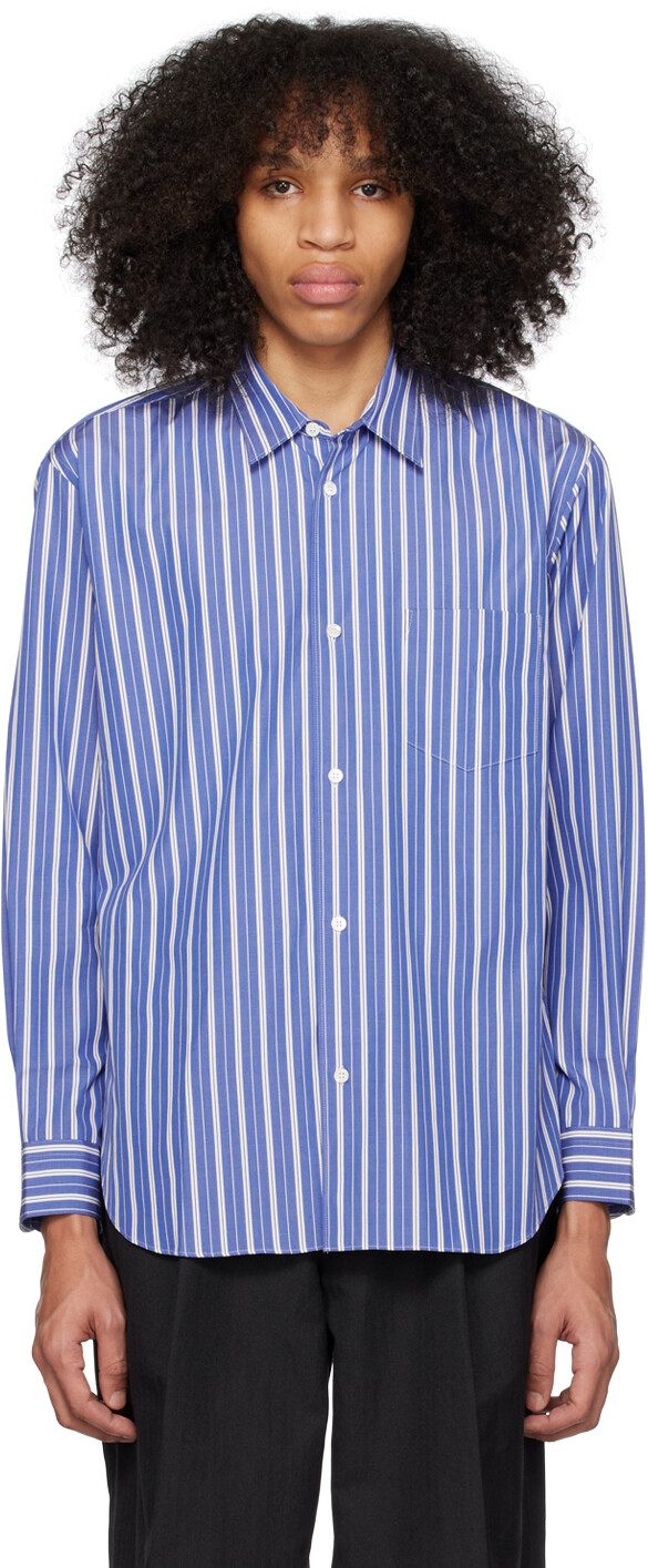 

Синяя полосатая рубашка Comme des Garçons Homme