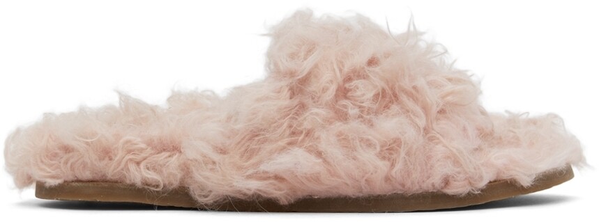 

Розовые пушистые шлепанцы RED Valentino