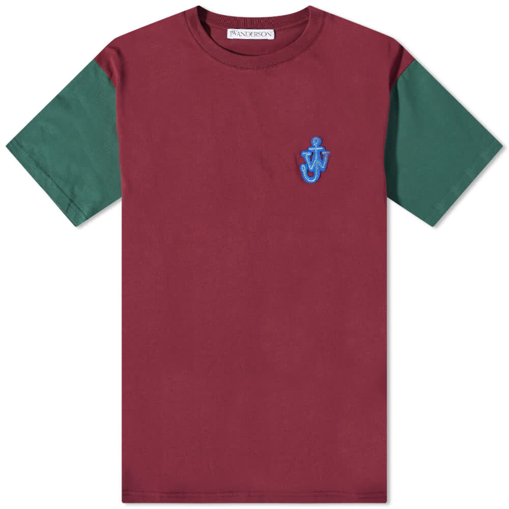 

Футболка JW Anderson Anchor Patch Contrast Sleeve Tee, Коричневый