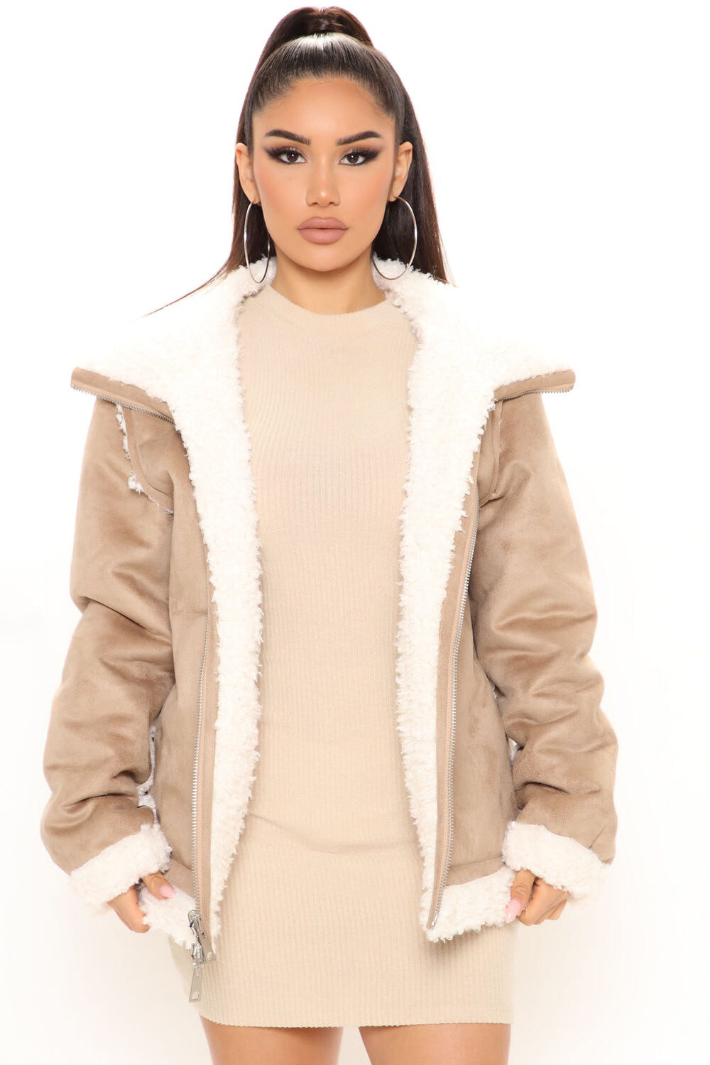 

Куртка Fashion Nova 79156, слоновая кость, Бежевый