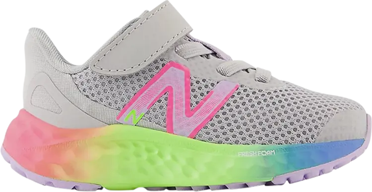 

Кроссовки New Balance Fresh Foam Arishi v4 Bungee Lace Toddler 'Light Aluminum Rainbow', серый