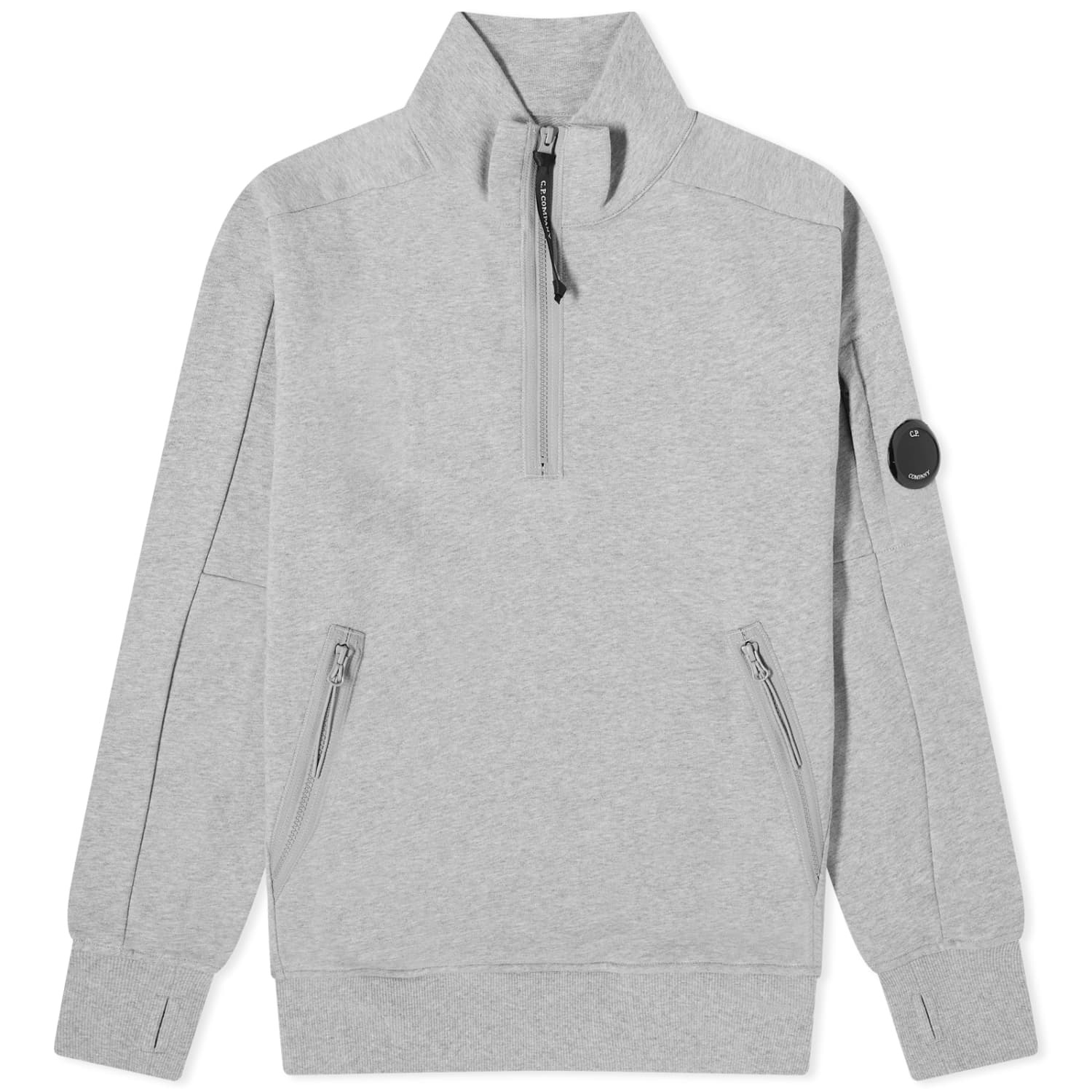 Свитшот C.P. Company Diagonal Raised Fleece Zipped, серый меланж