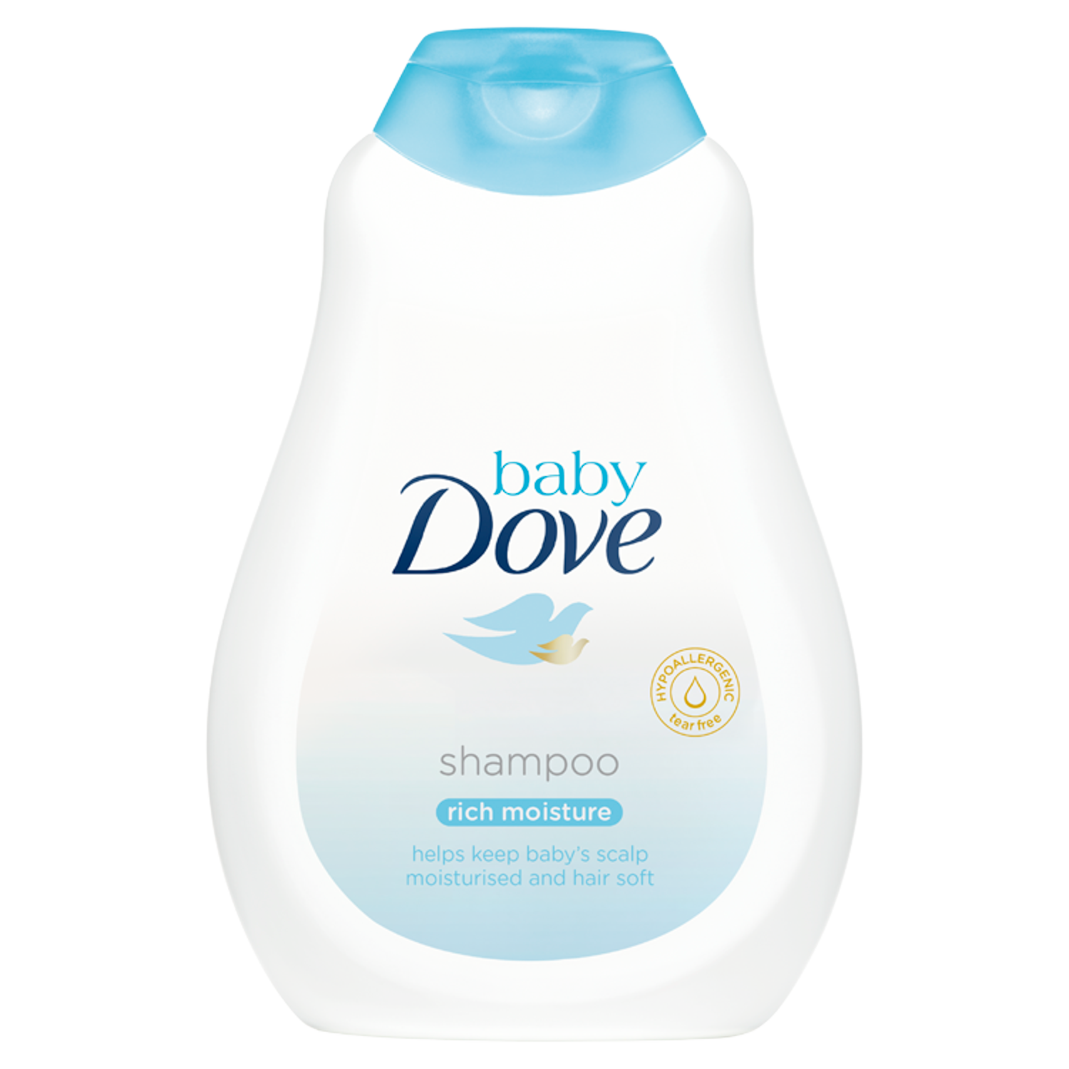 Dove Baby Rich Moisture шампунь для волос, 400 мл успокаивающее увлажняющее средство для умывания dove baby с головы до ног 400 мл baby dove