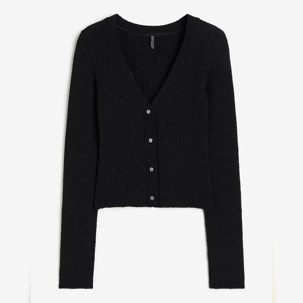 

Кардиган H&M Rib-knit, черный
