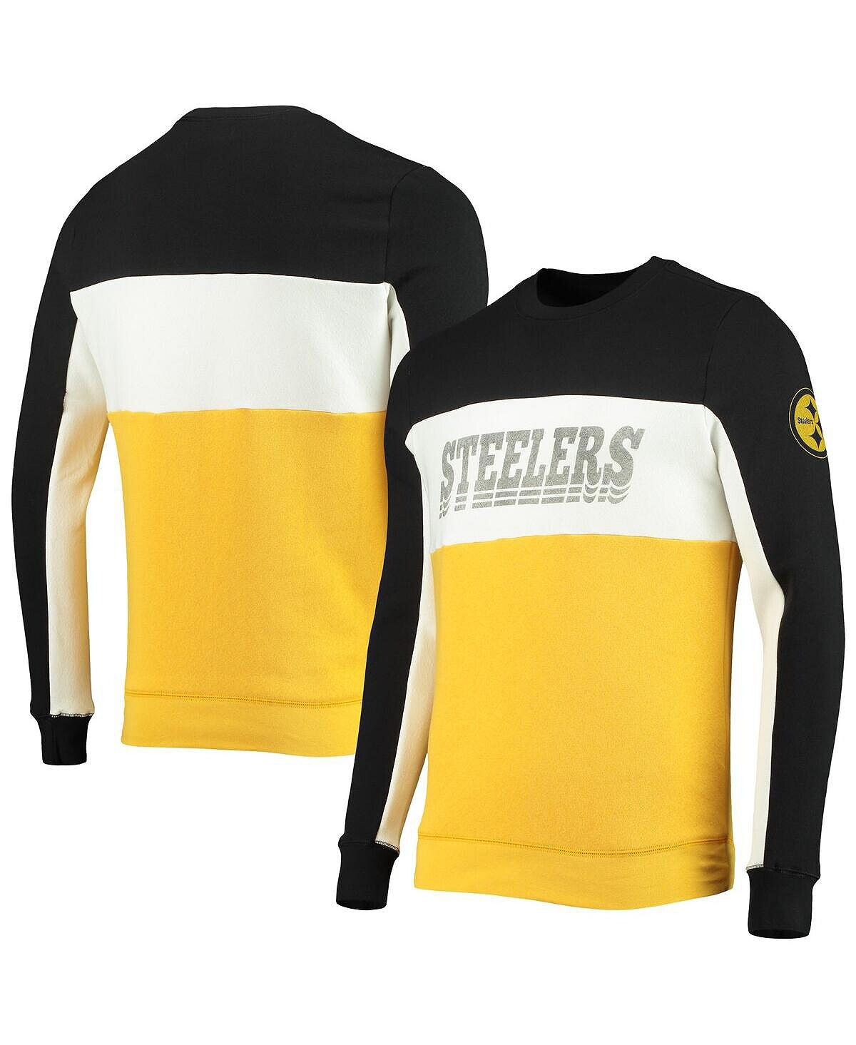 

Мужская черно-золотая пуловерная толстовка pittsburgh steelers с цветными блоками Junk Food, мульти