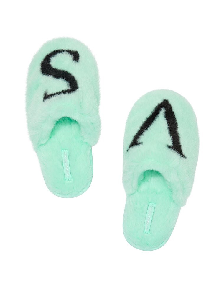 

Тапочки Victoria's Secret Closed Toe Faux Fur, мятный