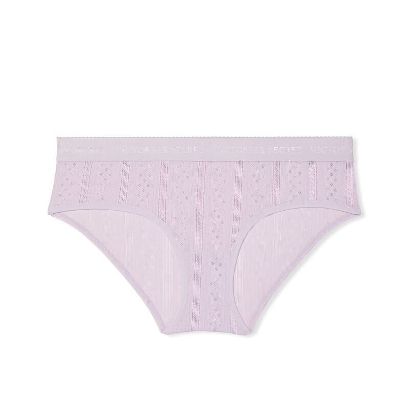 

Трусики-хипхаггеры Victoria's Secret Logo Waist Pointelle, светло-розовый