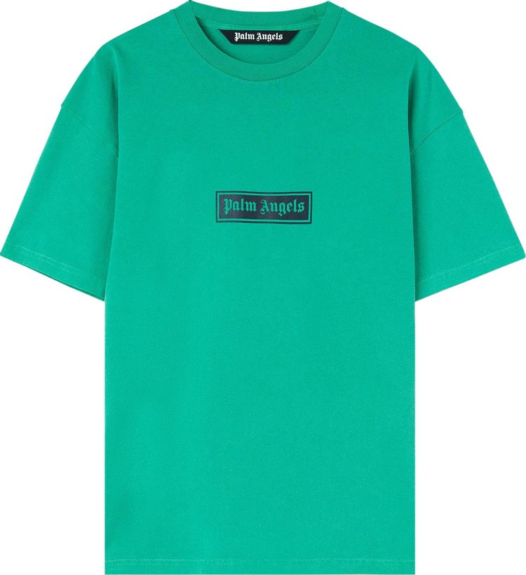 Футболка Palm Angels GD Box Logo Tee 'Green/White', зеленый - фото