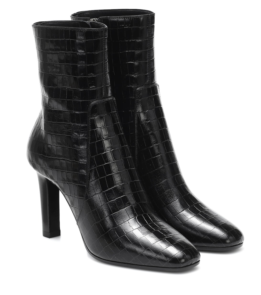 

Ботильоны Jane из кожи с эффектом крокодила Saint Laurent, черный