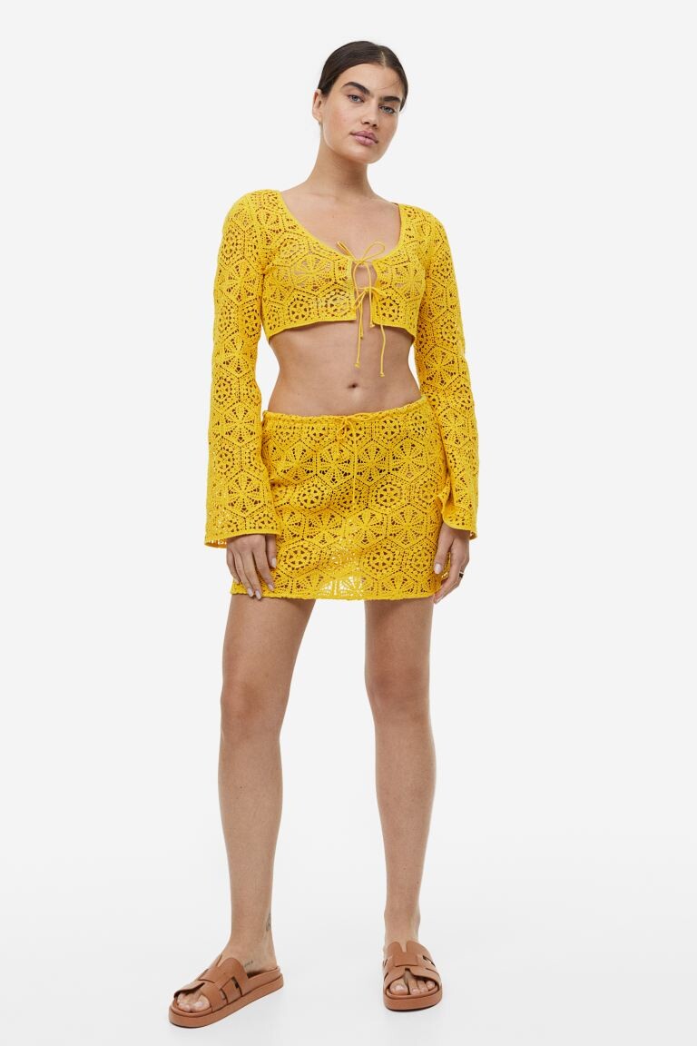 

Пляжная юбка крючком H&M, желтый