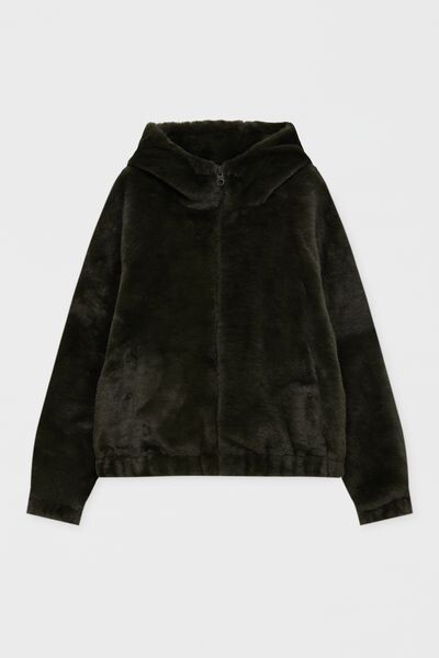 

Меховая куртка с капюшоном PULL&BEAR