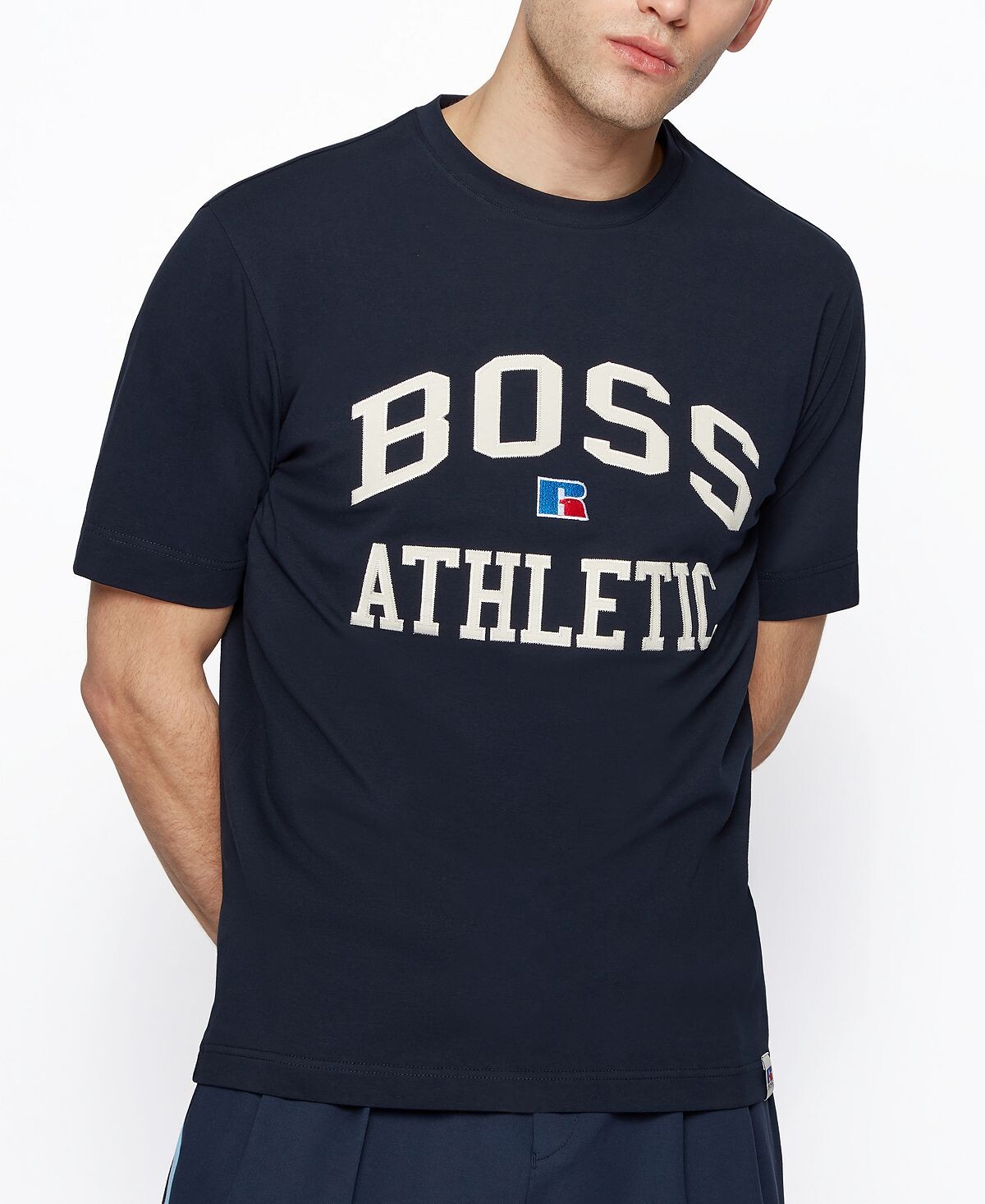 

Футболка унисекс свободного кроя boss x russell athletic Hugo Boss, темно-синий