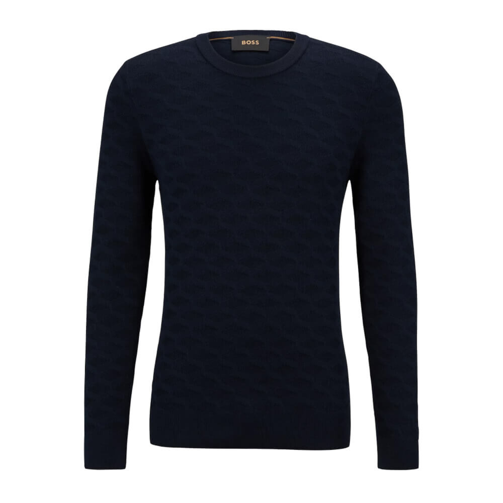 

Свитер Boss With Jacquard Pattern, темно-синий