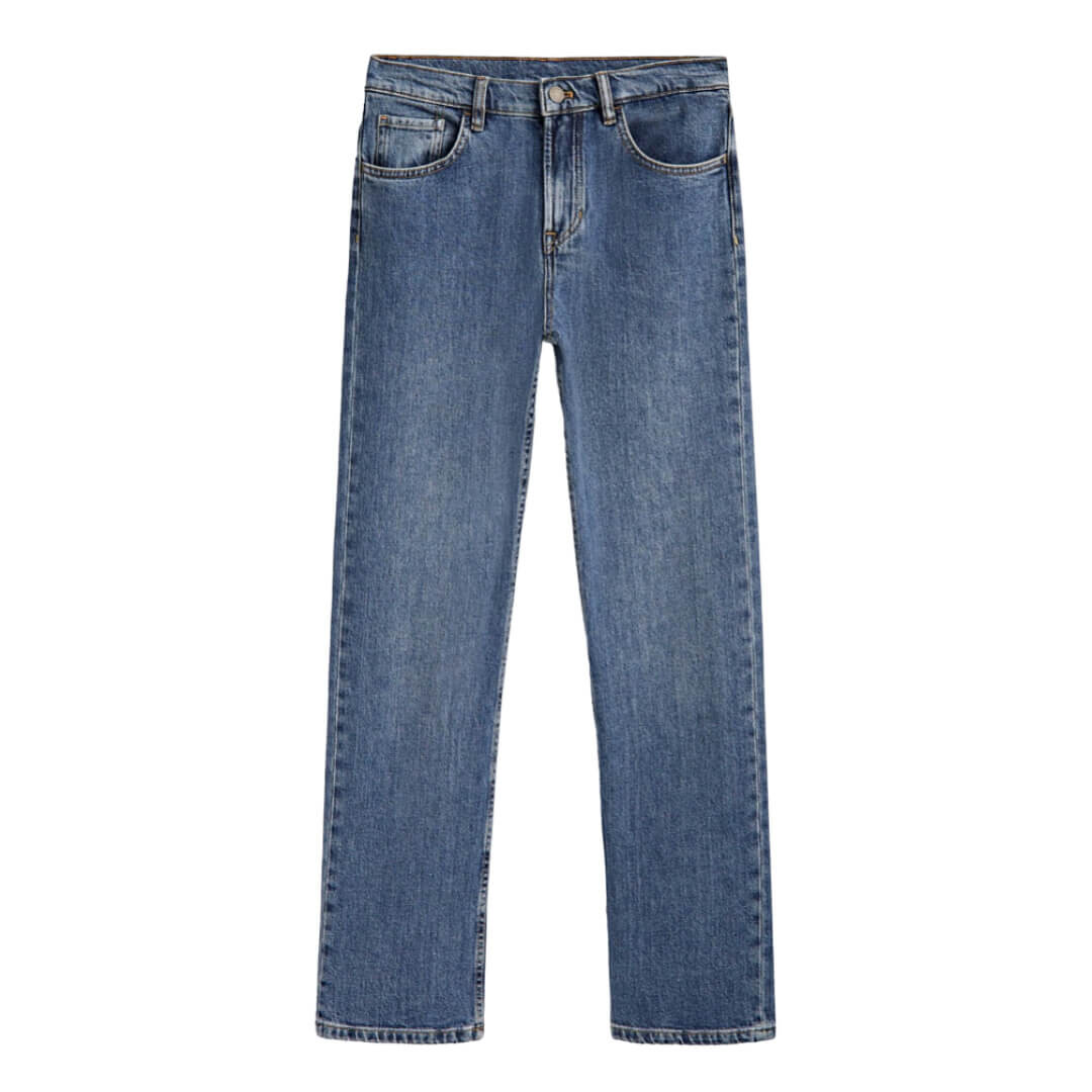 

Джинсы Massimo Dutti Straight Mid-waist, светло-синий