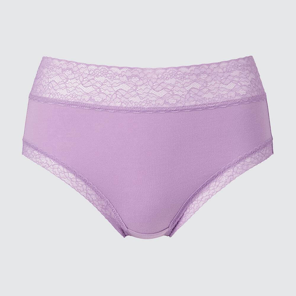 

Трусы с кружевом Uniqlo High Waist Triangle, сиреневый