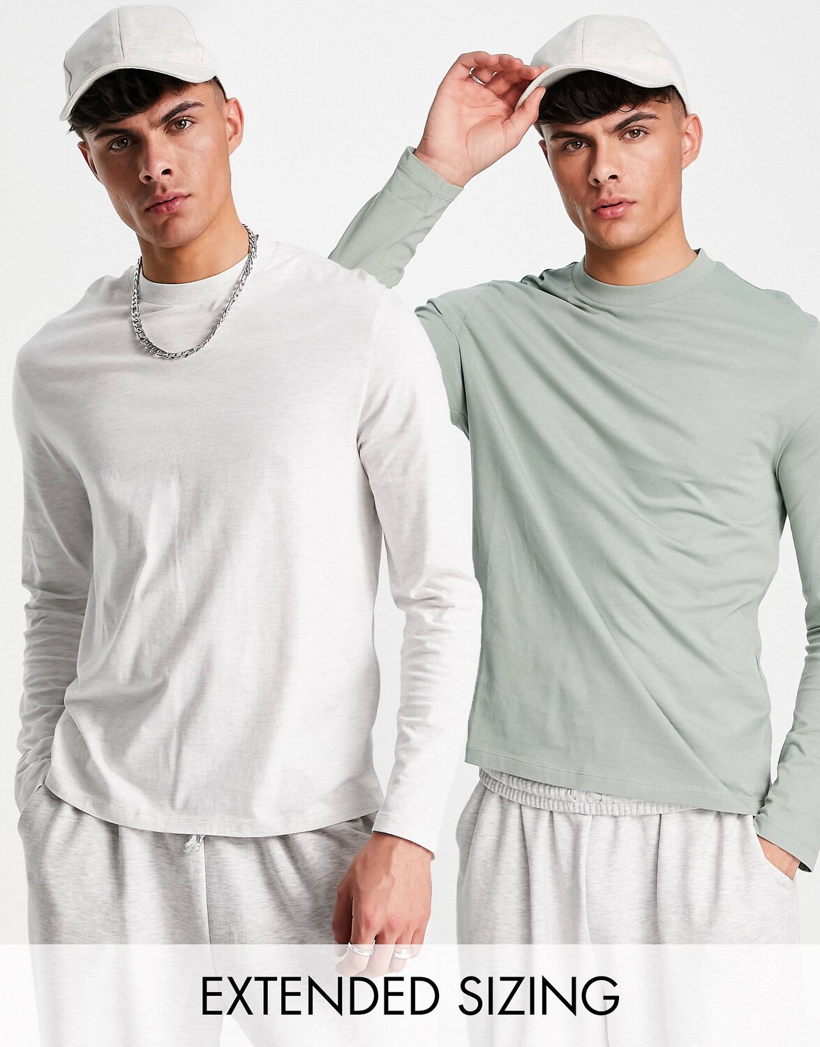 

Разноцветная футболка с длинными рукавами ASOS DESIGN - MULTI, Серый
