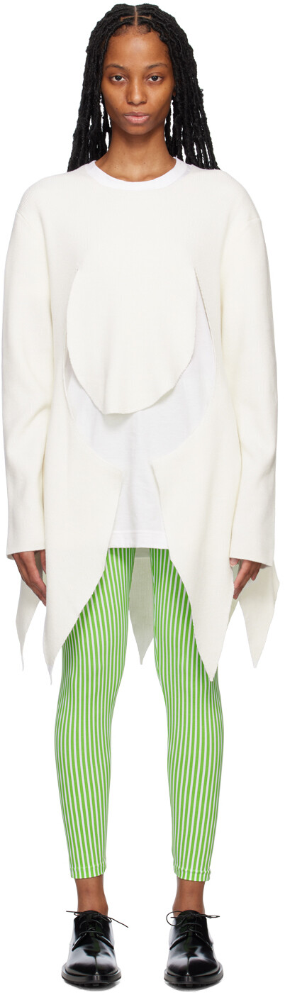 

Белый асимметричный свитер Comme des Garçons Homme Plus