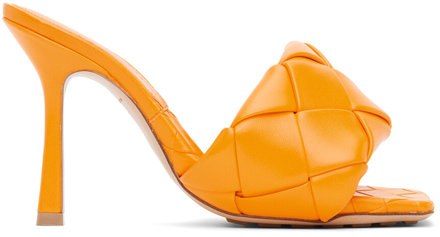 

Оранжевые босоножки на каблуке Intrecciato Lido Bottega Veneta