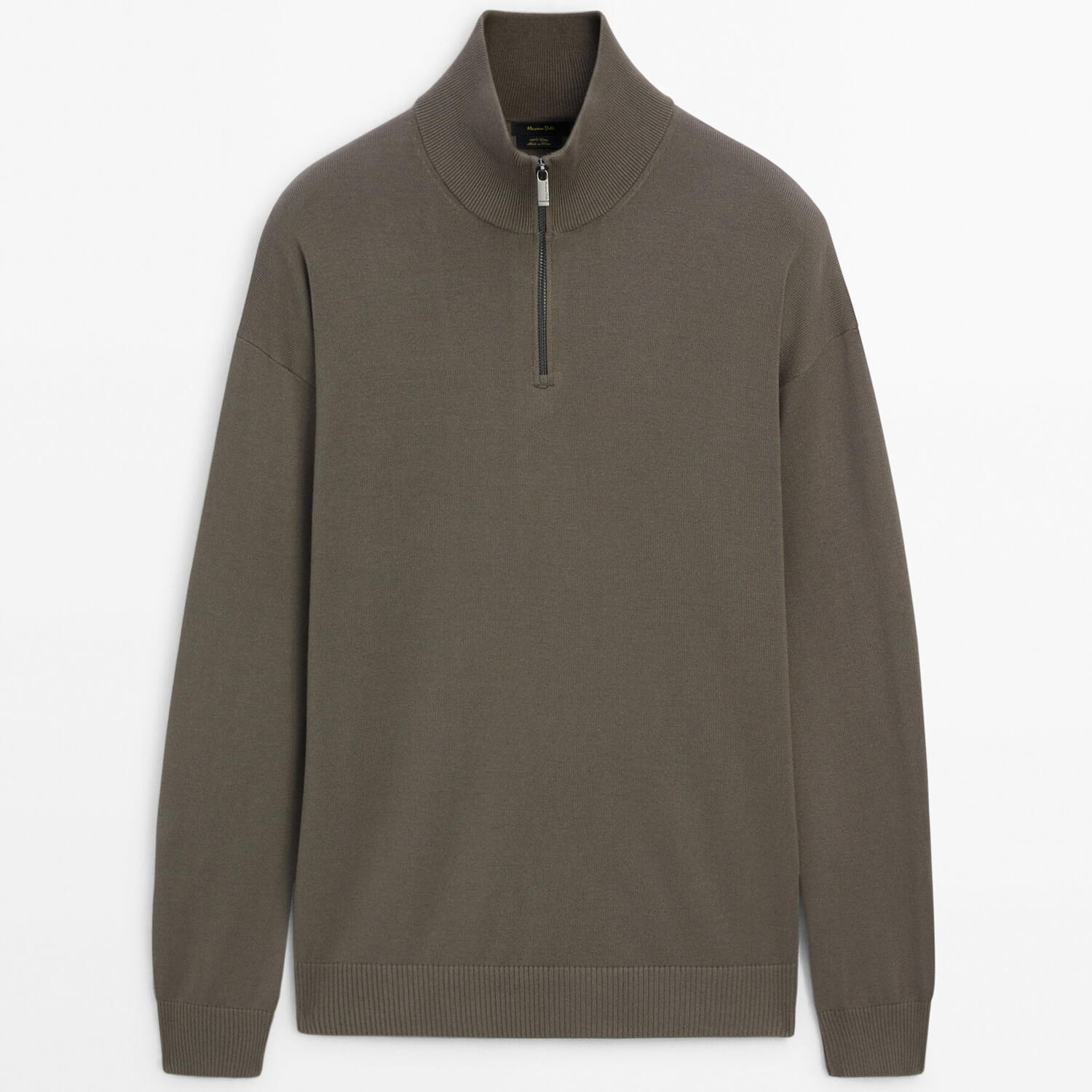 Свитер Massimo Dutti Mock Neck Knit Sweater, хаки свитер massimo dutti v neck sweater чёрный