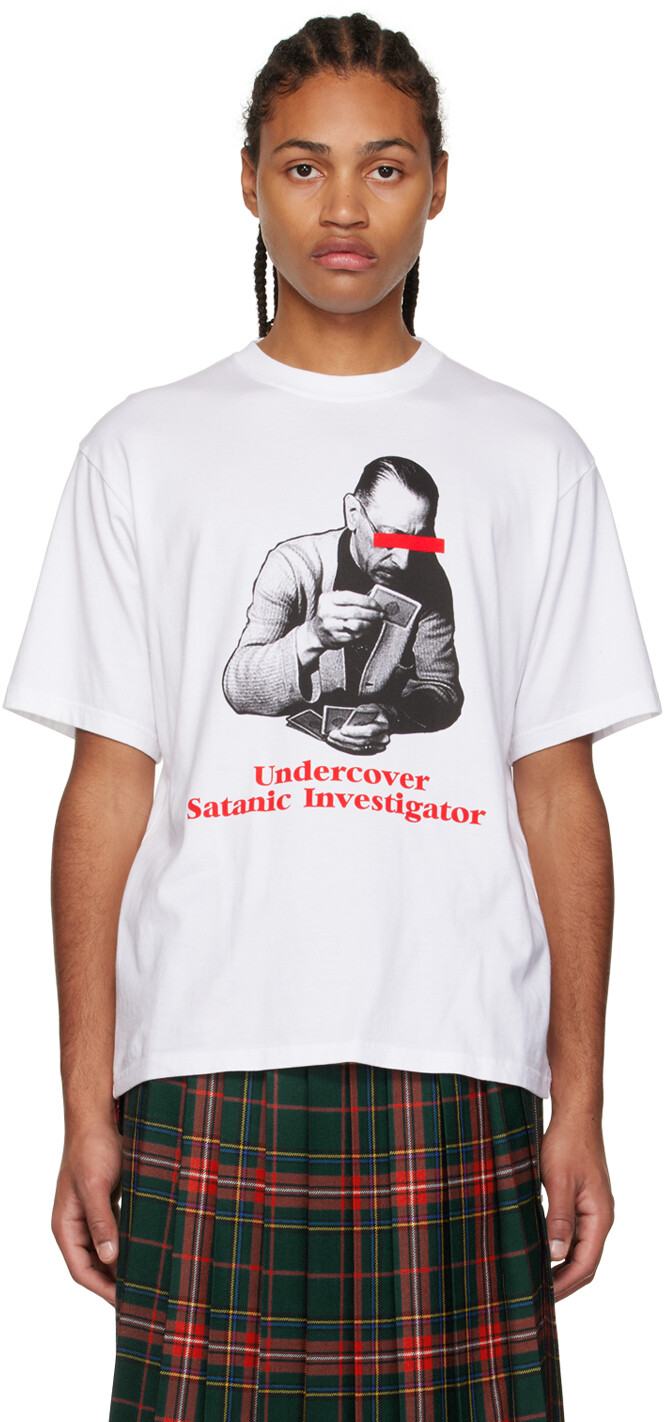 

Белая флокированная футболка Undercover