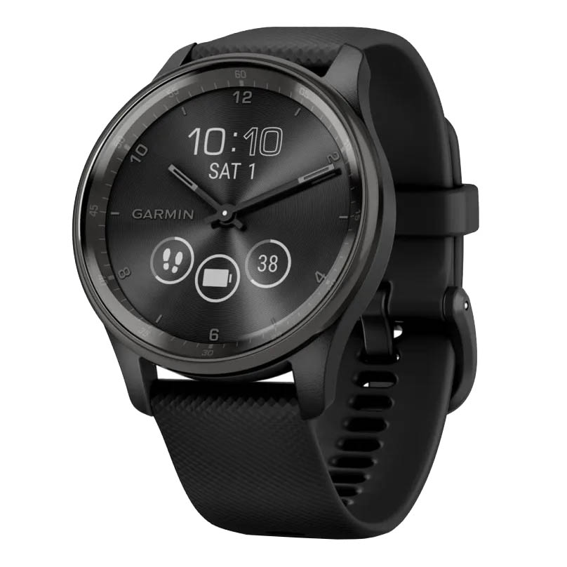 Умные часы Garmin Vivomove Trend, черный умные часы garmin vivomove style с плетеным нейлоновым черным ремешком графитовый