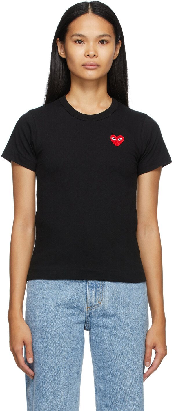 

Черная футболка с нашивкой в ​​виде сердца Comme des Garçons Play