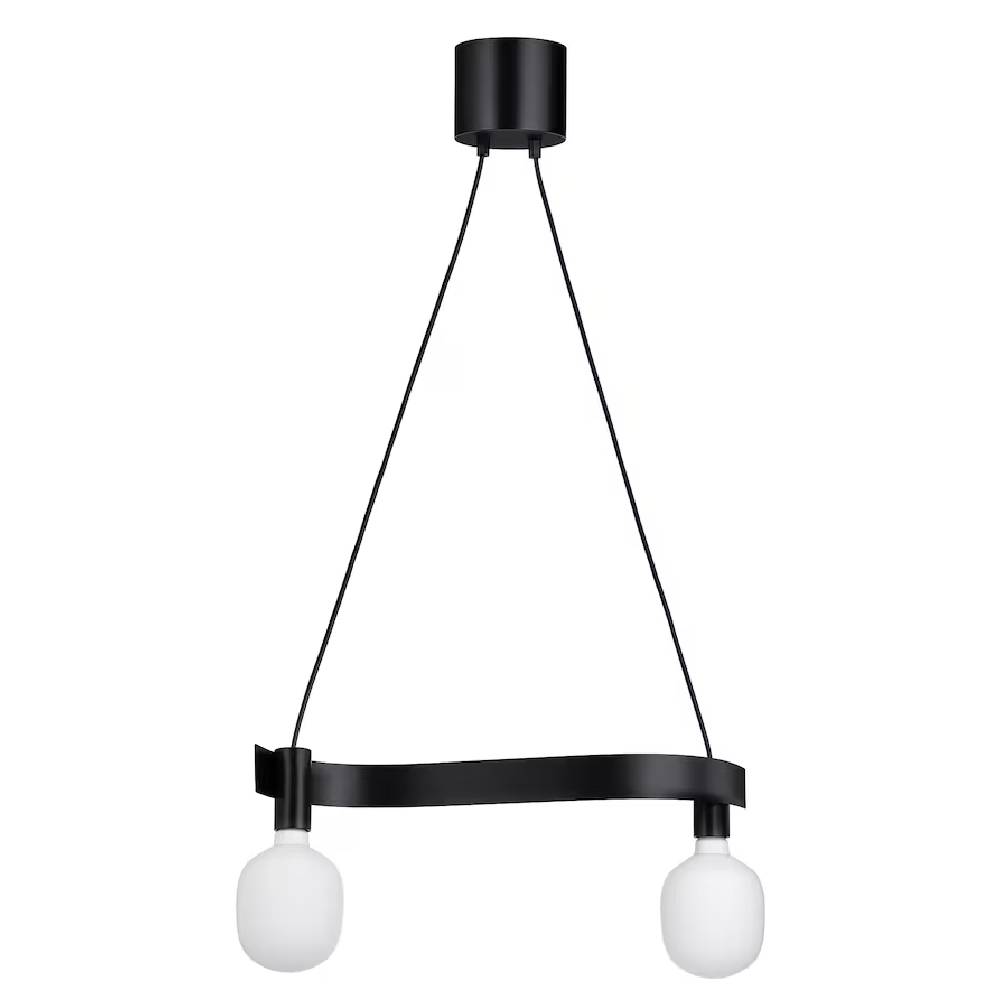 Потолочный светильник + лампа Ikea Ackja/Tradfri, черный/белый