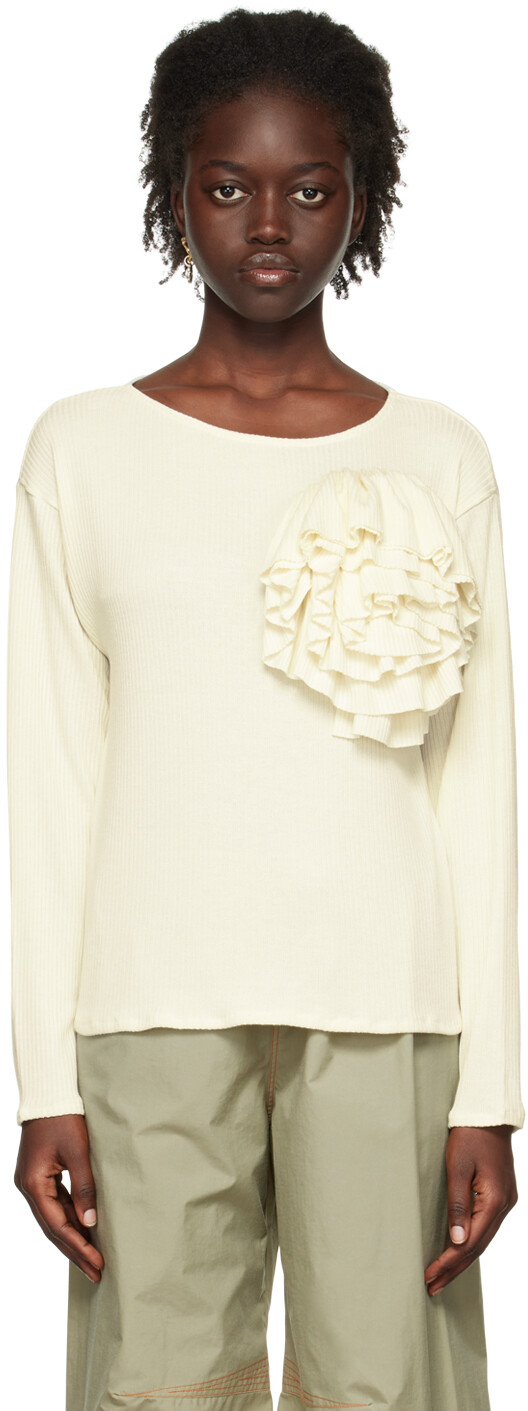 

Футболка с длинным рукавом и оборками Off-White SC103