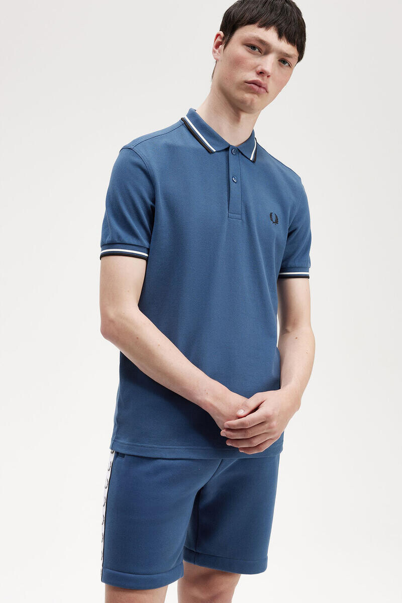 

Рубашка-поло с короткими рукавами Fred Perry, синий