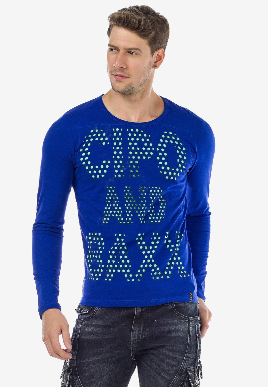 

Лонгслив Cipo & Baxx Langarmshirt, цвет SAXEBLUE