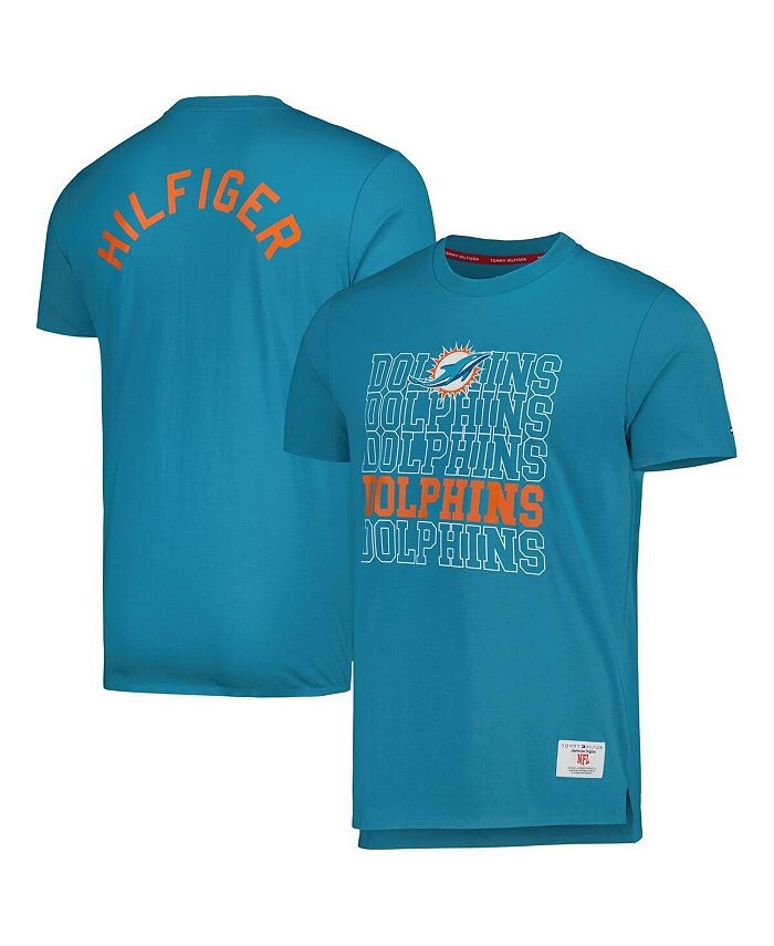 

Мужская футболка Aqua Miami Dolphins Liam Tommy Hilfiger, синий