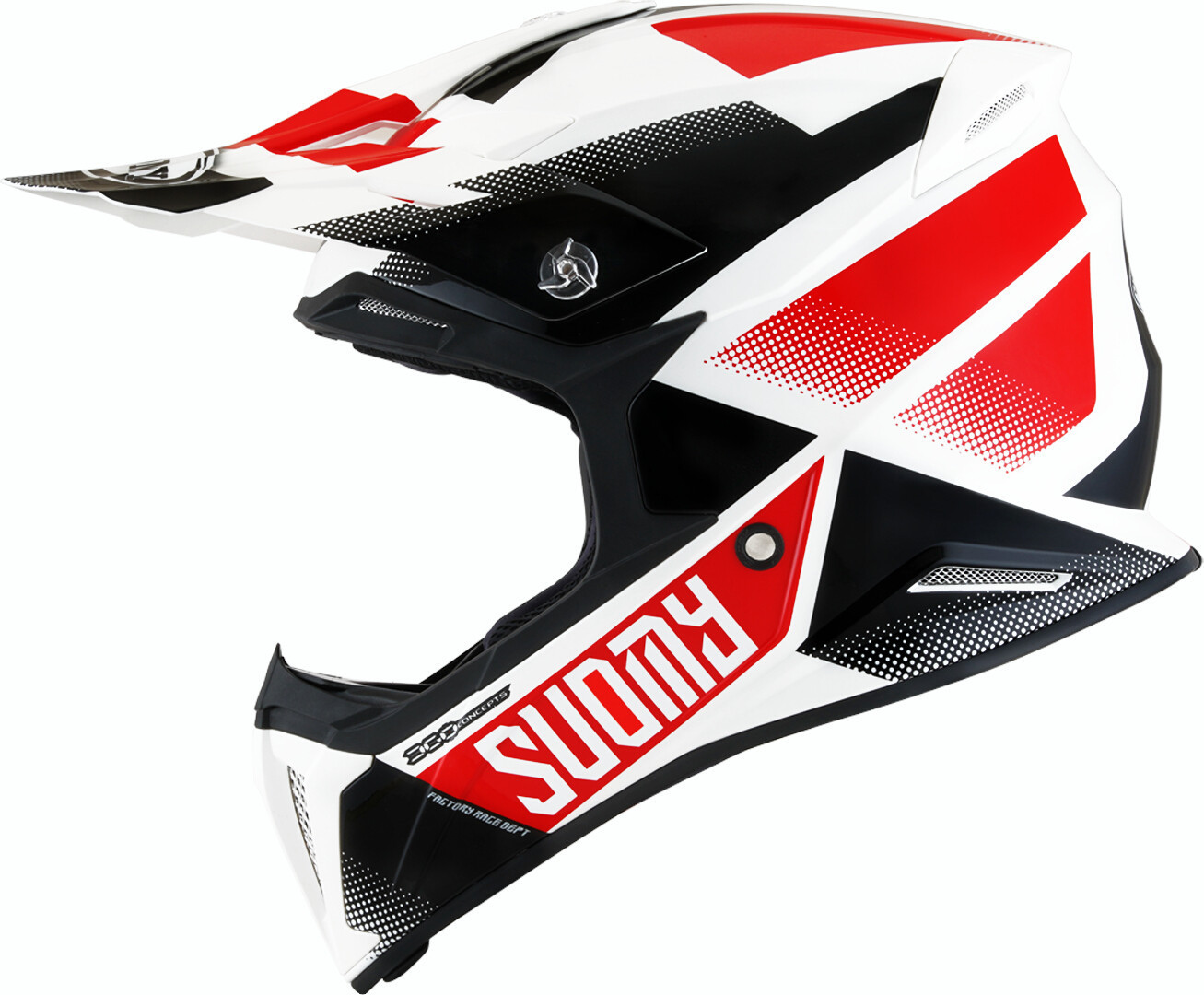 Шлем Suomy X-Wing Grip для мотокросса, белый/черный/красный