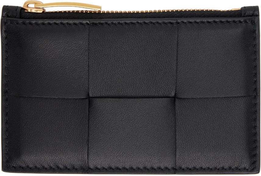 

Черная визитница на молнии Bottega Veneta