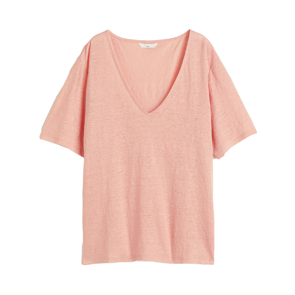 

Футболка H&M Linen Jersey, персиковый, Коричневый